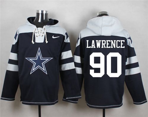 Nike Cowboys #90 Demarcus Lawrence Navy Blue Player Pullover NFL Hoodie